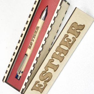 Cofanetto Artigianale Interno in Eco Pelle Rossa con Biro e Ricarica