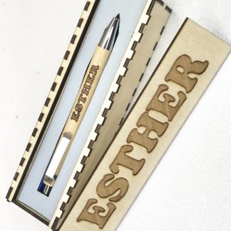 Cofanetto Artigianale Interno in Eco Pelle Carta da Zucchero con Biro e Ricarica