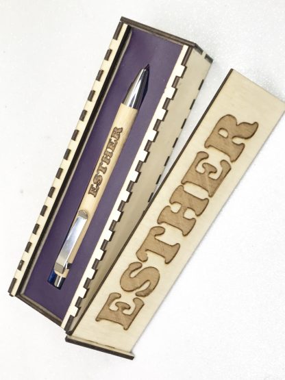 Cofanetto Artigianale Interno in Eco Pelle Viola con Biro e Ricarica