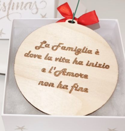Pallina di Natale con Incisioni Stilizzate o Frase - immagine 2