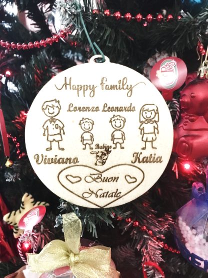 Pallina di Natale con Incisioni Stilizzate o Frase - immagine 4