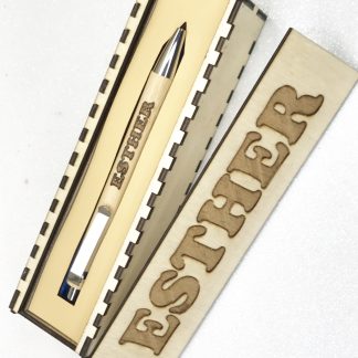 Cofanetto Artigianale Interno in Eco Pelle Gialla con Biro e Ricarica